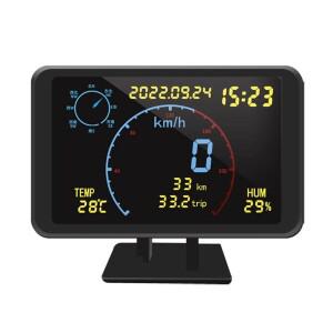 디지털 GPS 속도계 주행 거리계 4.7인치 LCD 액정 HUD 과속 경보  5-24V 차량