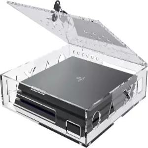 PS4 게임 콘솔용 스카이윈 아크릴 잠금 상자 - 안전하고 보호되는 공용 플레이스테이션 슬림 프로와