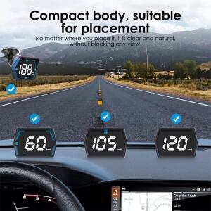 Hud Gps 자동차 디지털 속도계 헤드업 디스플레이 보안 과속 경보 나침반 액세서리 전기 제품