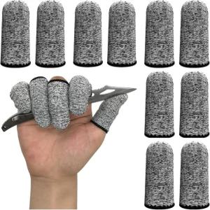 절단 저항성 핑거 코트 주방 위한 레벨 5 보호 슬리브 목재 조각 작업 섬유 핑거팁 가드 통기성 그레이
