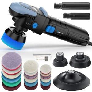 미니 버퍼 폴리셔, 750W 로터리 27Pc M16 액세서리, 속도 머신 RPM, 6단 연장 2/3/5인치 플레이트, 스레드 폴리싱 800-2800 백 샤프트