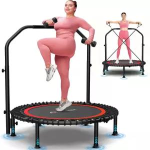 ANCHEER 40인치/48인치 접이식 미니 트램펄린 최대 하중 450파운드/550파운드 실내 4단계 조절 가능한 폼