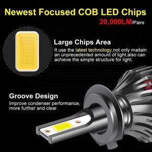 2pcss H4 H7 Led 20000LM 전구 자동차 헤드라이트 H1 H3 LED H8 9005 9012 HIR2 880 3500K 12V