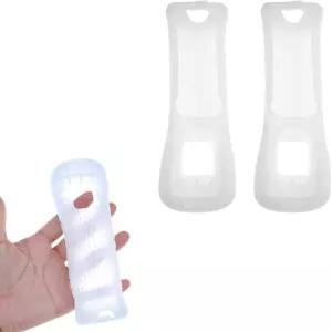 Wii 게임 컨트롤러용 2Pcs 화이트 실리콘 소프트 커버 케이스 보호 슬리브 리모컨 게임패드 및 표준