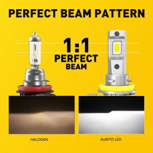 2개 팬리스 H11 H8 H9 9005 HB3 LED 360도 조명 헤드라이트 전구 자동 안개등 HB4 12V 무선
