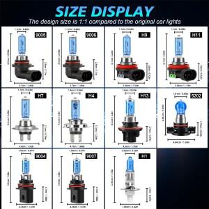 2pcss H8 H9 H11 크세논 화이트 슈퍼 할로겐 헤드라이트 전구 100W 6000K LED 헤드램프 1:1 설치 차량