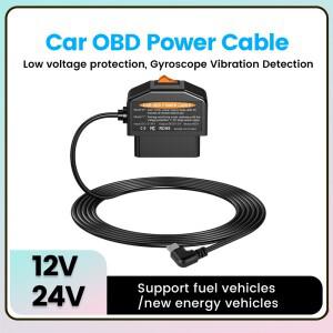 Na 자동차 obd 전원 케이블 길이 35mm 24 시간 대시 캠 캠코더 차량 dvr -c/미니 직각 플러그앤플레이
