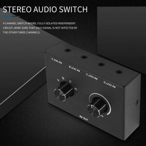 B63B-4포트 오디오 스위치 3.5mm 스테레오 AUX 선택기 4 입력 1출력/1입력 4출력 박스