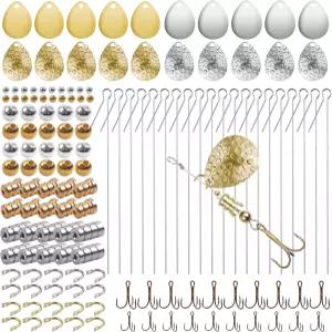 낚시 스피너 미끼 제작 키트 141개 인라인 용품 DIY 액세서리 플라이어 블레이드 클레비스 와이어 샤프트