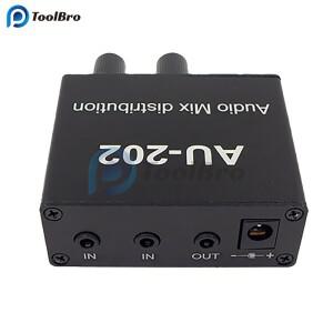 2입력 스테레오 오디오 믹서 분배기 스플리터 DC 5-20V 증폭기 볼륨 제어용 3.5mm 사운드