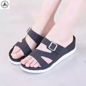 [애슬릿] 통굽 슬리퍼 크로스 버클 스트랩 키높이 사무실 여름 4cm