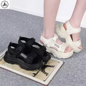 [애슬릿] 플랫폼 샌들 찍찍이 스트랩 굽높은 키높이 발편한 5.5cm