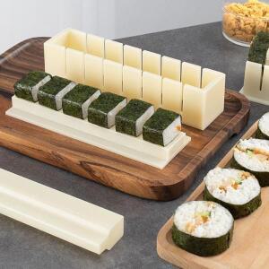 플라스틱 김밥 스시 롤 메이커 장비 키트 몰드 원형 사각형 하트 모양 만들기 도구 케이크세트당 3개