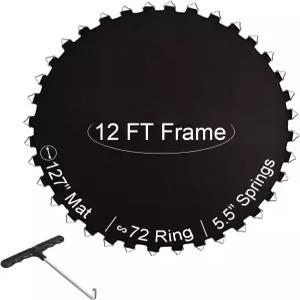 케토파 12피트 14피트 15피트 트램펄린 매트 교체 5.5인치 스프링 72 80V 후크 원형 프레임 프리미엄 점프