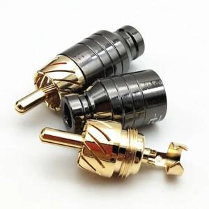 2Pair/4pcs  납땜 RCA 플러그 잭 커넥터 스피커 오디오 출력/입력 어댑터 금도금 이어폰