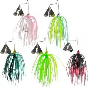 무료 피셔 5pcs 베이스 스피너 트라우트 파이크 연어용 버즈 미끼 하드 메탈 낚시 지그 3.46in/0.31oz 제공