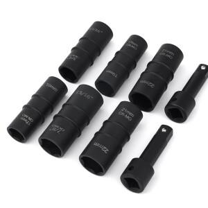 1개입 양쪽 끝 손상된 휠 너트 캡 제거 임팩트 소켓 17-19 21-22mm 34-1316 78-1516 인치 타이어 슬리브 분