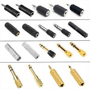 5pcs 6.35/6.5mm 오디오 스테레오 모노 여성 플러그 커넥터 어댑터 변환기 스피커