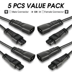 5개 IEC 320 C13 전원 커넥터 남성 플러그 소켓 재배선 가능 케이블 AC 10A 3핀 DIY 코드