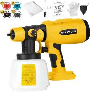 DEWALT 호환 20V Max 배터리 모터용 페인트 분무기, 구리 노즐 4개, 내부/외부 홈 없음