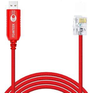 Feanteek USB와 RJ12 스카이워처 망원경 AZGTI 마운트 연결(3미터) 케이블 / AZGTe 컨트롤 교체용 EQMOD PC 핸드