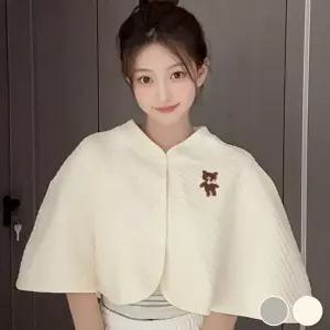 곰돌이 미니 케이프 여성용 망토 패션 넥케이프-WFNUQ17