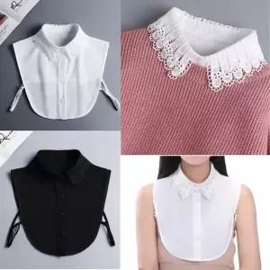 WL 세로 레이스 넥카라 페이크 셔츠