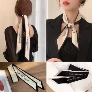WL 목손수건 쁘띠 실크 반다나 머리끈 스카프