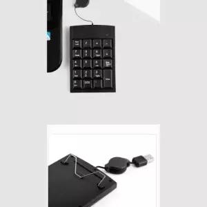 컴퓨터키보드 은행 숫자 키패드 USB 키보드 19키 휴대용 블랙