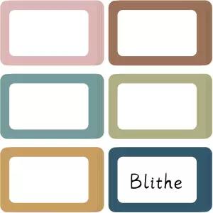 Whaline 420Pcs Boho 이름표 스티커 백투스쿨 솔리드 컬러 교실 게시판 홈 오피스 책상 벽 장식용 데칼