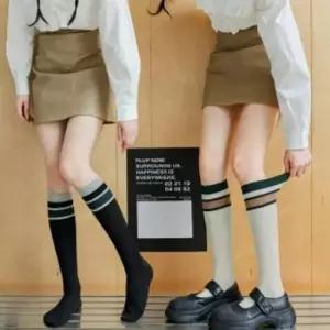 골지니삭스 여성 스트라이프 배색 골지 니삭스 URK-246