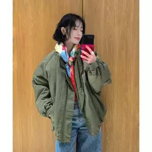 GENERALIDEA UNISEX 패디드 볼륨 블루종 봄버 점퍼 [KHAKI] / SBE3U07006