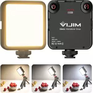 VIJIM LED 비디오 라이트 VL8 온 카메라 3 콜드 슈 충전식 3000mAh 배터리 바이컬러 가능 3200K5600K CRI95