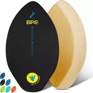 해변 모험을 위한 컬러 EVA 그립 패드와 고광택 클리어 코트 나무 스키보드가 있는 BPS 뉴질랜드 샤카