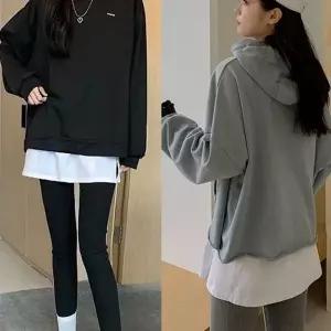 화이트 셔츠 치마 힙커버 이너 밴딩 맨투맨 스커트 레이어드 롱스...