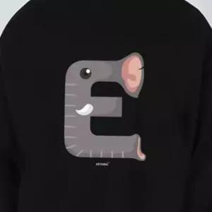 영어 코끼리 티셔츠 알파벳 맨투맨 키밍 엘러펀트 기모맨투맨 E