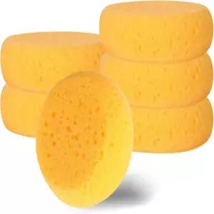점토용 6Pc 도자기 스펀지 2.5인치 원형 공예 작은 노란색 페인팅 및 말 안장 청소용 합성 수채화 도구