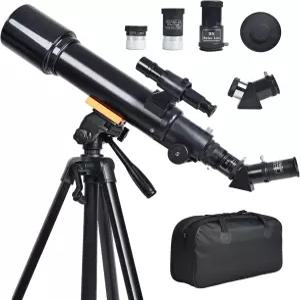 초보자 및 를 위한 cbeuk 망원경 70mm/500mm 굴절기 50X HD 휴대용 여행용 스코프 무선 리모컨 가방 의 천