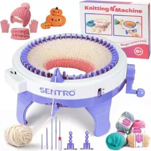 SENTRO 48 바늘용 BZV 뜨개질 기계 및 초보자용 행 카운터가 있는 스마트 코바늘 보드 회전 더블 룸