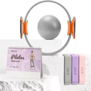 브리트리 필라테스 키트 안정성 스트랩이 있는 3겹 강화 링 폭발 방지 운동 볼 3pcs 식품 등급 밴드 및