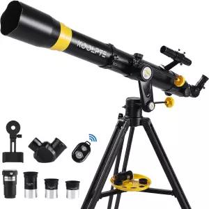 망원경 90mm 구경 고정밀 조정 Vertisteel AZ 마운트 베이스 배율 45450배 무선 리모컨 전화 어댑터 천 와