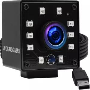 ELP 카메라 USB 080P 광각 70도 적외선 LED 웹캠 PC 파이 리눅스 윈도우 안이드 맥 OS용 미니 하우징