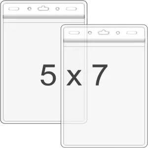 WTQ 초대형 여권 및 신분증 홀더 XXXL 4.75 x 6.75 삽입물 장착 수직 배지 투명 플라스틱 이름표 밀봉 방수