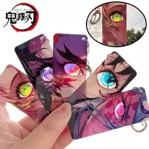귀멸의칼날 Nezuko 열쇠 고리 학생 반투명 카드 창의력 애니메이션 Mitsuri 투명