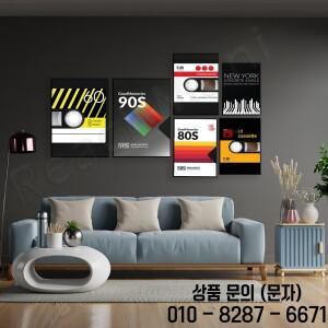 레트로 80 년대 스타일 포스터 비디오 테이프 카세트 색소폰 엠파이어 멘탈리티 사랑은 찢어 질 것 조이 디