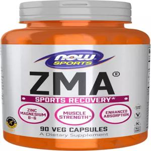 NOW 식품 스포츠 뉴트리션 ZMA 아연 마그네슘 및 비타민 B-6 흡수력 향상 90캡슐