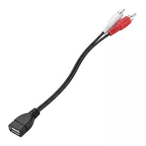 Qulkws 02M/065FT USB to 2 RCA 케이블 A 20 암컷에서 수컷 잭 스플리터 Y 오디오 비디오 복합 어댑터