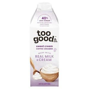 Too Good & Co. 우유와 크림으로 만든 맛 크리머인 스위트 크림 커피 크리머, 아이스 커피와 콜드 브루에서 훌륭한 맛, 25.4파운드