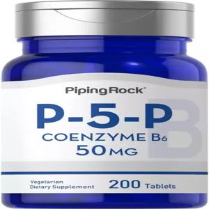 파이핑 락 P5P 비타민 B6 50mg 200정 피리독살 5-인산 보충제 채식주의자 비GMO 텐 프리