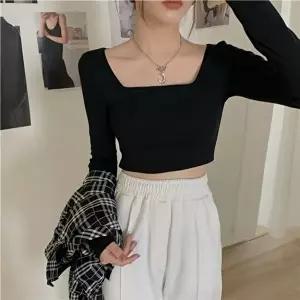 BNCWC1004 스퀘어넥 크롭 롱슬리브-WFNUQIA